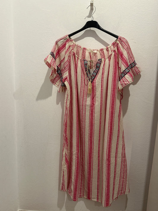 Gestreiftes Kleid mit Kordel