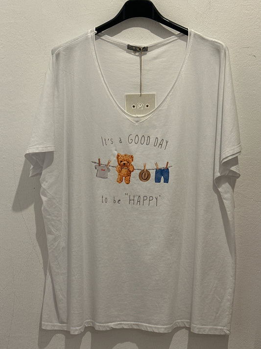 T-Shirt it‘s a good day to be „Happy“