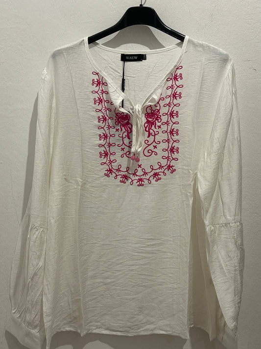 Bluse mit Rosenmuster